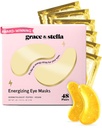 grace & stella Award Winning Under Eye Mask - Voyage Essentials - Cadeaux d'anniversaire pour femmes - Gel Eye Patches pour Cercles Noirs, Yeux Puffy, Rides, Sacs sous les yeux - Vegan Self Care (48 paires, or)