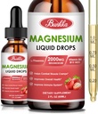 Supplément Magnésium Glycinate 500mg, Supplément complexe de magnésium liquide avec Magnésium Glycinate, Malate, Taurate, Citrate & L-Theanine pour les muscles, le sommeil et le stress-Flaveur de mûres