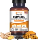 Curcumine curcuma 1440mg avec poivre noir et gingembre I 120 gélules curcuma végétalien haute résistance (2 mois d'approvisionnement) J'ai fabriqué au Royaume-Uni par Prowise Healthcare