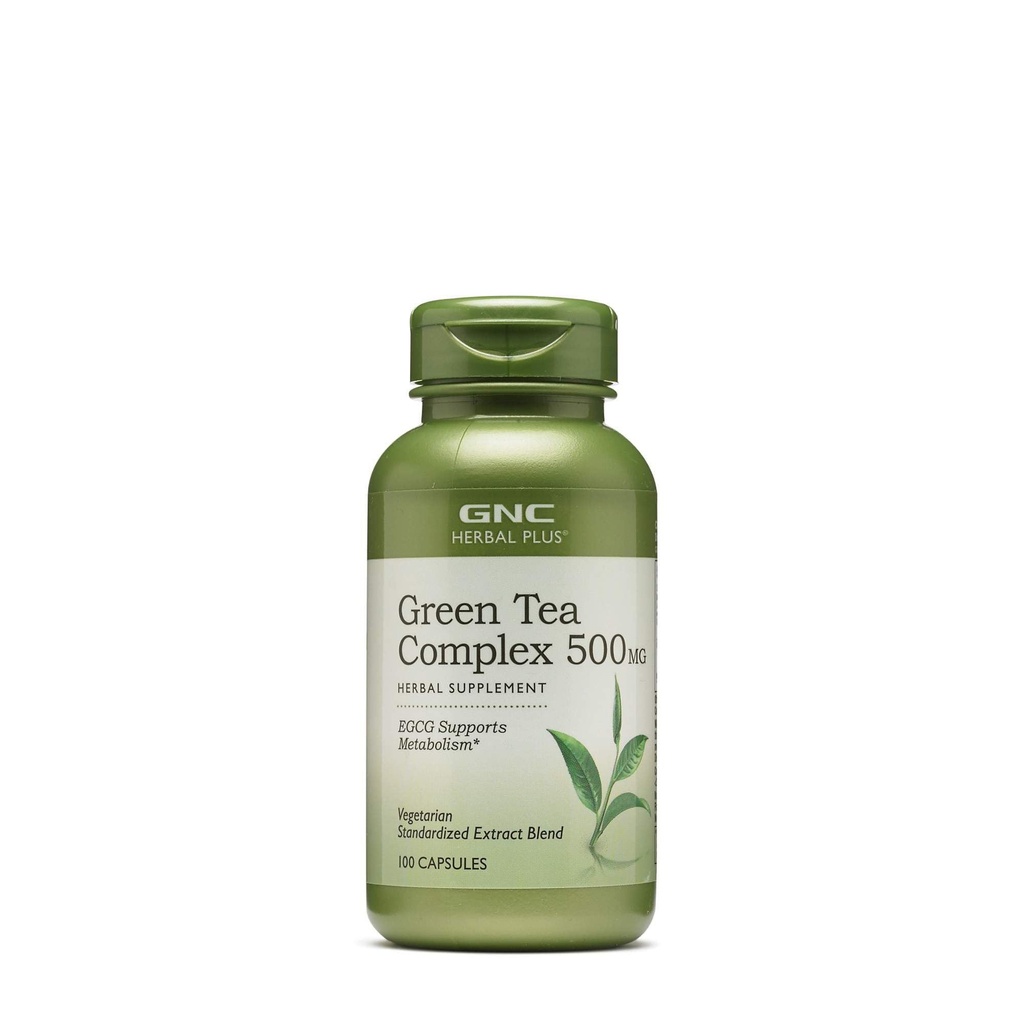 GNC Herbal Plus Green Tea Complex 500mg Supplément, végétarien, soutient le métabolisme, 100 portions