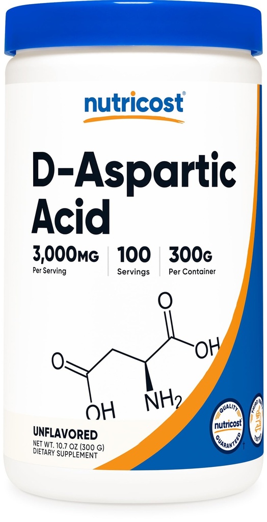 Nutricost D-Aspartic Acid (DAA) Powder 300G - Pure D Aspartic Acid