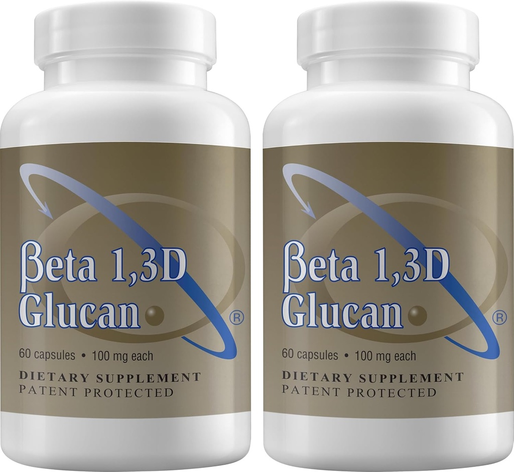 Supplément de soutien immunitaire de point de transfert Beta 1,3D Glucan 100 mg par gélule (fibre b-glucane) (paquet de 2)