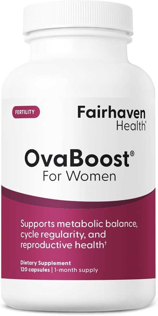 Fairhaven santé ovaboost suppléments de fertilité pour les femmes , Conception pour son soutien ovulation et qualité des oeufs avec Myo-Inositol & Folate , Vitamine prénatale soutien de fertilité naturelle , 120 capsules