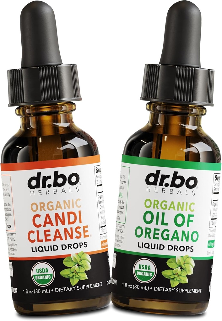 Candi Cleanse & Origan Oil Drops - Huile Biologique d'Origan Drops Liquid & Black Walnut Wormwood - Extra Strength Export Complex, Natural Oral Gut Cleanser Détox Suppléments santé 1 oz