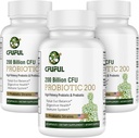 Probiotiques pour les femmes et les hommes - 200 milliards CFU 12 souches Probiotiques pour la santé digestive Gut & Immune Santé, énergie, avec les prébiotiques organiques et probiotiques plateau stable pour Bloating 180 capsules