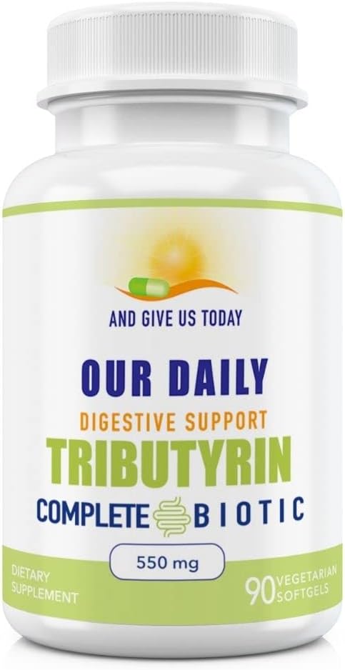 Notre quotidien Vites Tributyrine Digestive Heath Probiotics.com Supplément de Butyrate Complète.com 550 Mg Softgels Release Retarded-Release Support immunitaire.com 90 portions Formule végétalienne
