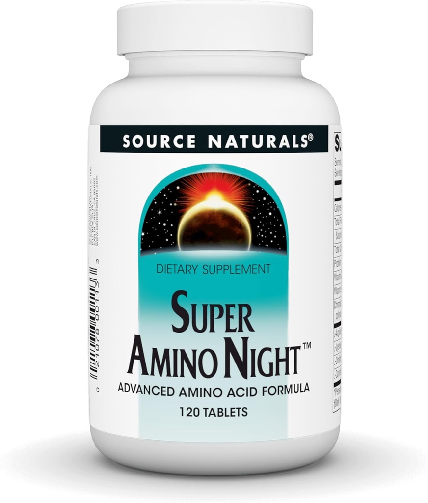 Source Naturals Super Amino Night - Formule Acide Amino avancé* - 120 comprimés