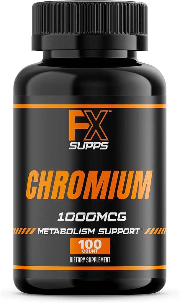 FX SUPPS Chromium Polynicotinate 1000 mcg (100 capsules) Suppléments de gestion du poids pour les hommes et les femmes