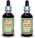Savorie d'hiver (Satureja Montana) Glycérite, feuilles séchées organiques Extrait liquide d'alcool-FREE (Nom de marque: HerbalTerra, Fièrement fabriqué aux États-Unis) 2x2 fl.oz (2x60 ml)