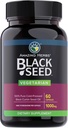 Amazing Herbs Black Seed Oil Capsules - Black Seed Oil Pills, Black Cumin Seed Oil Capsules, Supplément Nigella Sativa pressé à froid, Black Seed Oil, Non OGM, 100% Pure - 60 Capsules végétariennes, 1000 mg