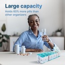 Extra Large Pill Organizer 2 fois par jour – XL Pill Box 7 Day with Big AM/PM Compartiments – convient aux grandes vitamines, suppléments et gommes, pour une utilisation de 7 ou 14 jours, codé en couleur, Amies des aînés, Pas de déversements
