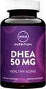 MRM Nutrition DHEA 50mg) Vieillissement en santé (micronisé pour absorption) Mémoire + Mood) CLHP testé pour la pureté + puissance (sans gluten + végétalien + non OGM) 90 portions