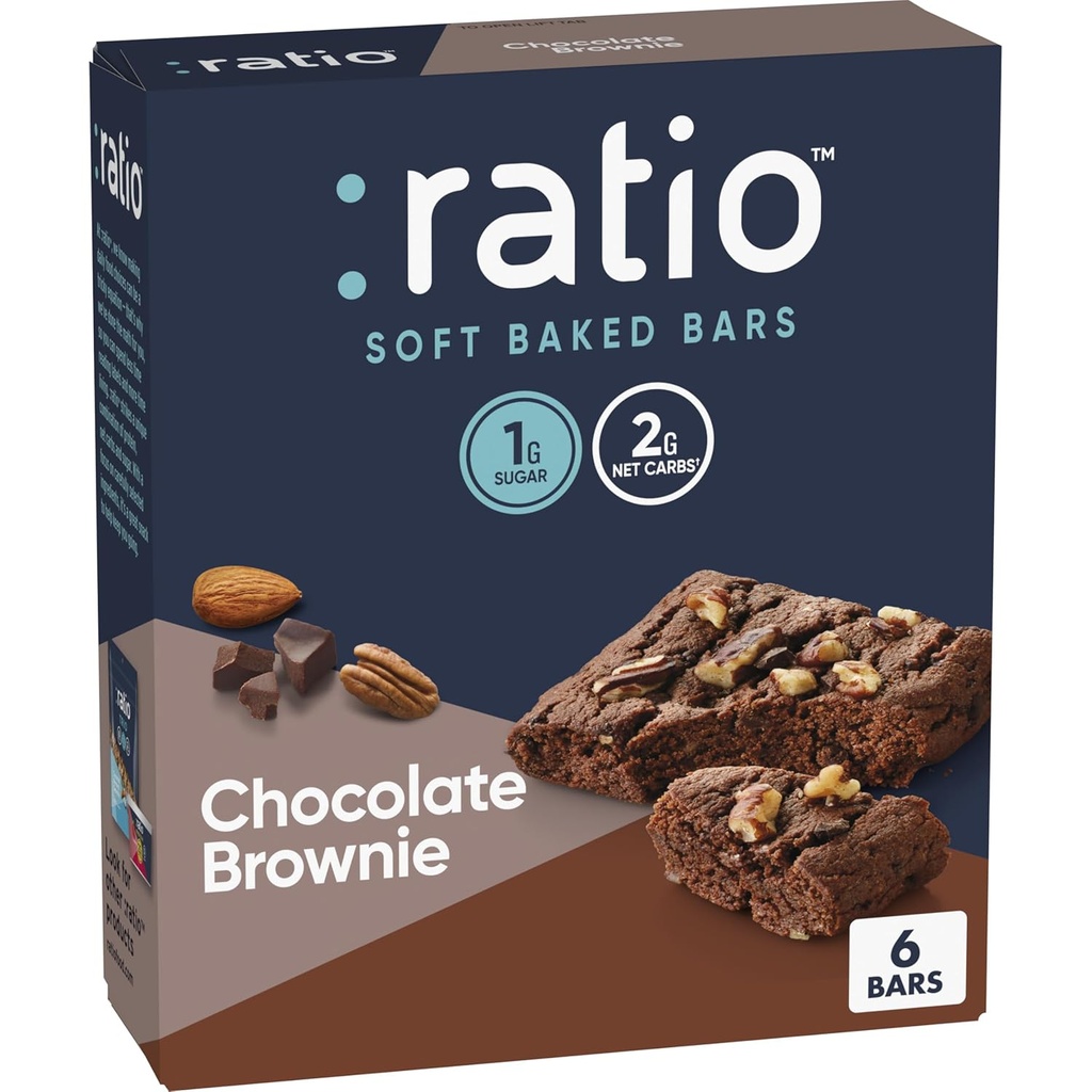 Rapport Barres de cuisson douce, Brownie au chocolat, 1g de sucre, Keto Friendly, 5,34 oz (6 barres)