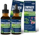 Cleavers Drainage lymphatique gouttes pour Lymph Detox Cleanse, Gotas de Equinacea y Diente de Leon para Drenaje Linfatico, Lymphedema Formule de soutien avec Echinacea, Utilisation avec outil de massage. 4oz