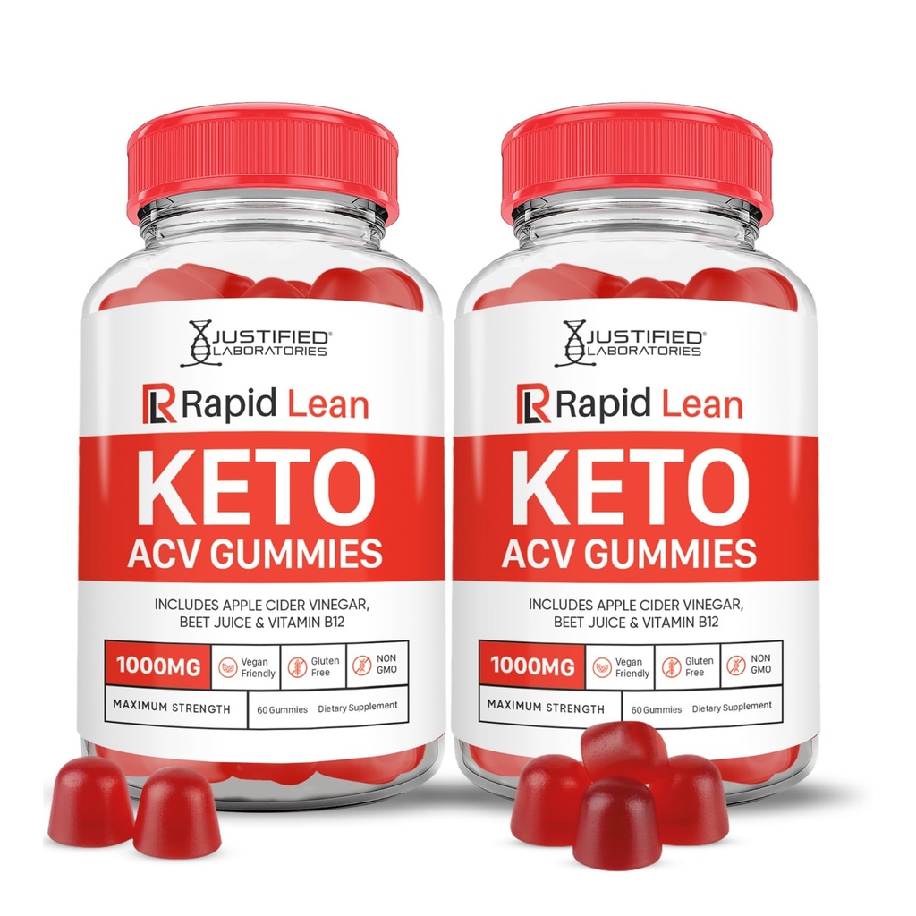 (2 Pack) Lean rapide Keto ACV Gummies Formule avancée 1000MG Lean rapide Keto Gummies vinaigre de cidre de pomme formulé avec jus de betterave grenade poudre B12 Vegan non OGM 120 Gummys
