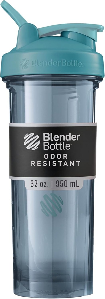 BlenderBottle Shaker Bouteille Pro Série parfaite pour les shakes protéiques et préentraînement, 32-Ounce, bleu ceruléen