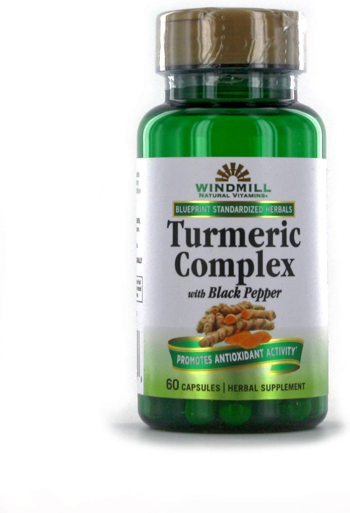 Windmill Turmeric Complex 1500 Mg avec des capsules de poivre noir, 60.0 Compte
