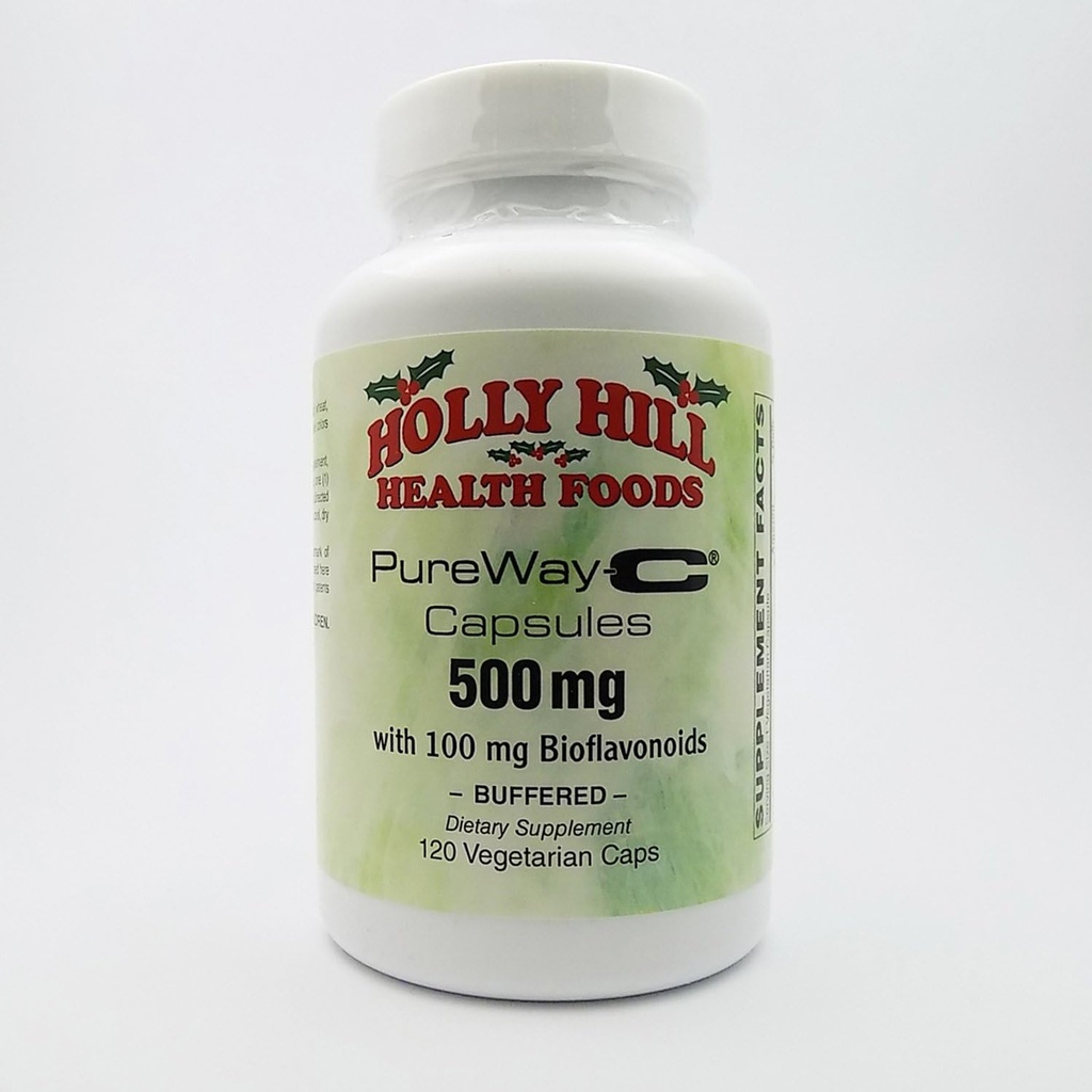 Holly Hill Health Foods, PureWay-C 500 MG with 100 MG Bioflavonoids, Buffered, 120 Vegetarian Capsules