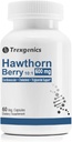 Trexgenics Hawthorn Berry 600 mg Cardiopathie, Cholestérol, triglycérides, soutien de la pression artérielle Vegan & non-OGM (60 gélules) (paquet de 1)