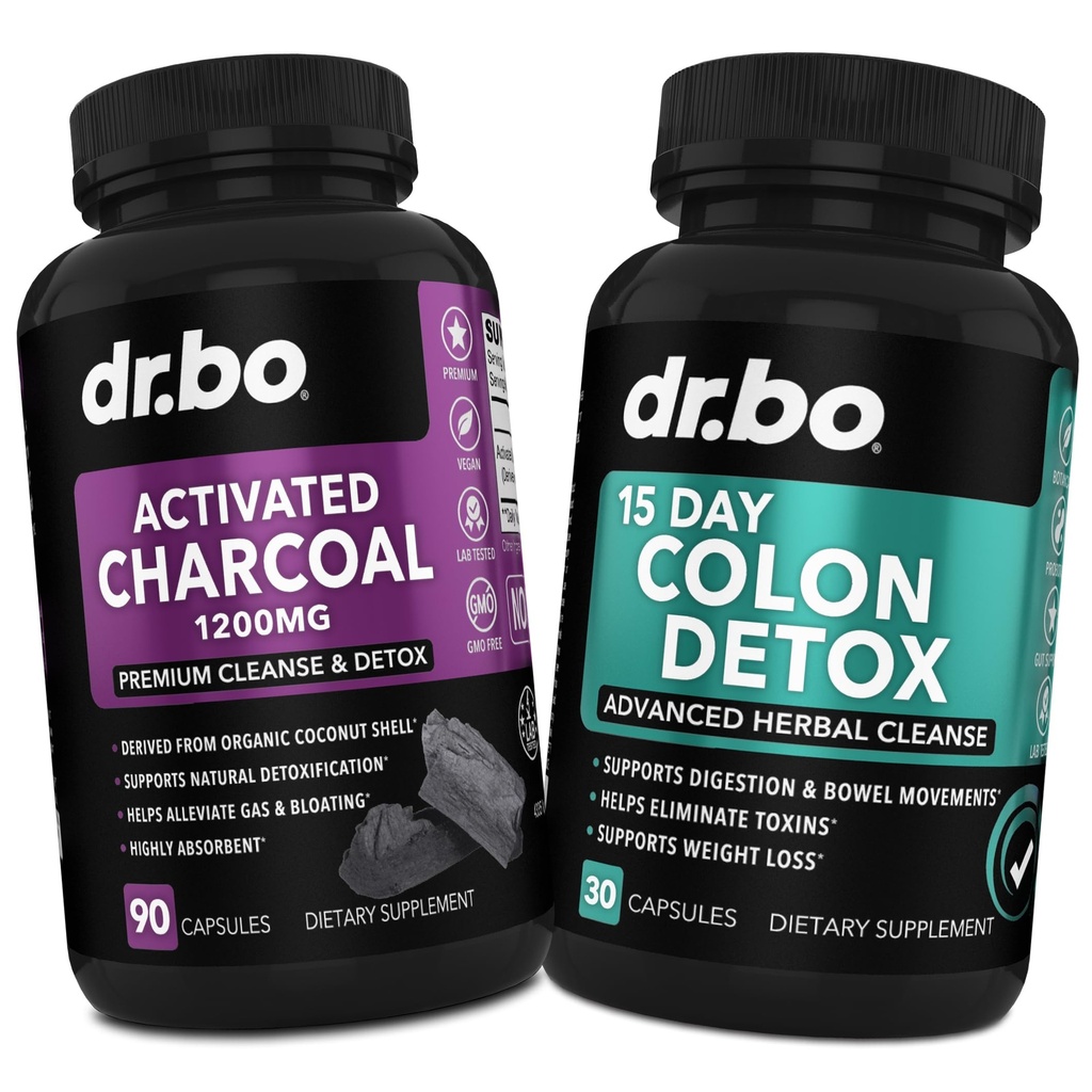 Détox actif de nettoyage du charbon et des colonies - Pilules de charbon biologique de noix de coco et nettoyage des colonies pour le gaz d'estomac et la régularité - Suppléments de mouvement de Bowel pour le ballonnement de l'estomac, soutien Gut