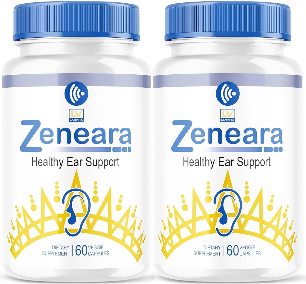 (2 Pack) Zeneara Healthy Ear Support Supplément, Zeneara, Zeneara Capsules, Zeneara Healthy Ear Support, Zeneara Ear Support, Zeneara Advanced Formula, Zeneara Reviews, 120 capsules pour 2 mois