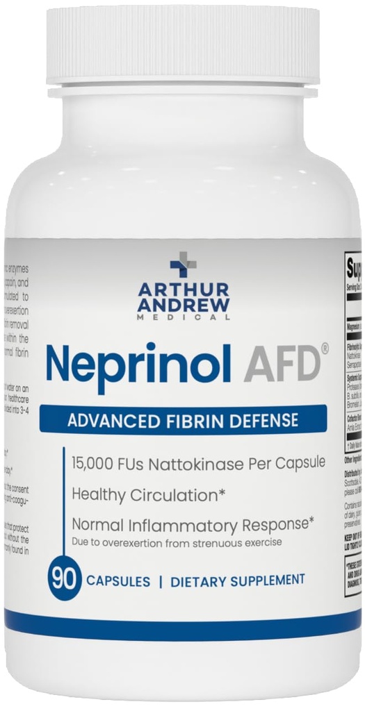 Arthur Andrew Medical, Neprinol AFD, Mélange multienzyme avec Serrapeptase et Nattokinase, 90 Compte (paquet de 1)