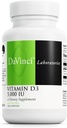 DAVINCI Labs Vitamine D3 5000 UI - Supplément alimentaire pour soutenir la santé des dents et des os, la fonction cardiovasculaire et la santé immunitaire* - avec 5000 UI par portion - Sans gluten - 120 capsules