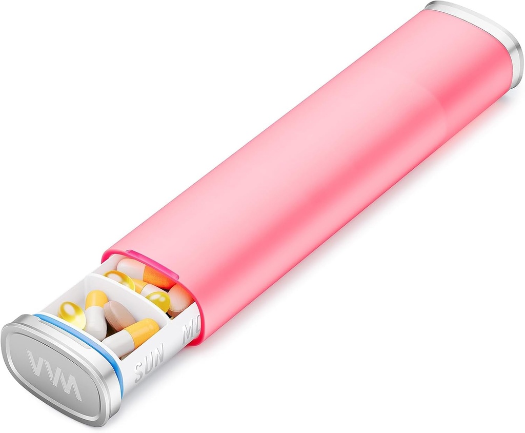 Organisateur de petites pilules de voyage, Pill Box portable de 7 jours, Cas de pilule de preuve d'humidité, Organisateur hebdomadaire de pilules Voyage, Organisateur de médicaments pour les vitamines, Suppléments