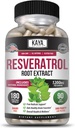 Kaya Naturals - Capsules de resvératrol - Supplément anti-vieillissement - Antioxydants avec soutien cérébral - Avantages maximaux - 180 Capsules de légumes