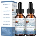 Drop liquide de Glycinat de magnésium - Supplément triple absorption pour soutenir les nerfs, la nuit, le cœur, les muscles Métabolisme* -Sans sucre avec potassium, L-thénine, Moss de mer Vitamine B,C,D3, K2-2