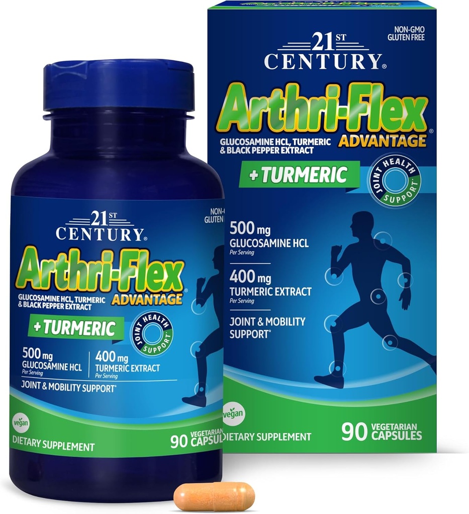 21st Century Arthri-Flex Advantage Plus Capsules Végétariennes Turmères, 90 Compte