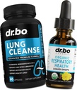 Lung Cleanse Support Supplement Pills & Drops - Organic Respiratory Health Drops Supplements Herbal Lung Cleanse, Mullein - Herbal Detox for Lungs & Bronchial Mucus Health Mullein