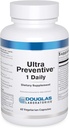 Laboratoires Douglas Ultra Preventive 1 Quotidien $ Multivitamines et suppléments minéraux pour soutenir la production d'énergie, la fonction immunitaire et la santé globale * , 60 capsules