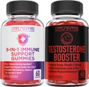 Atlantis Nutrition 8-en-1 Immune Support 60 Gommies + Booster Testostérone 2-Pack (120 Gommies)