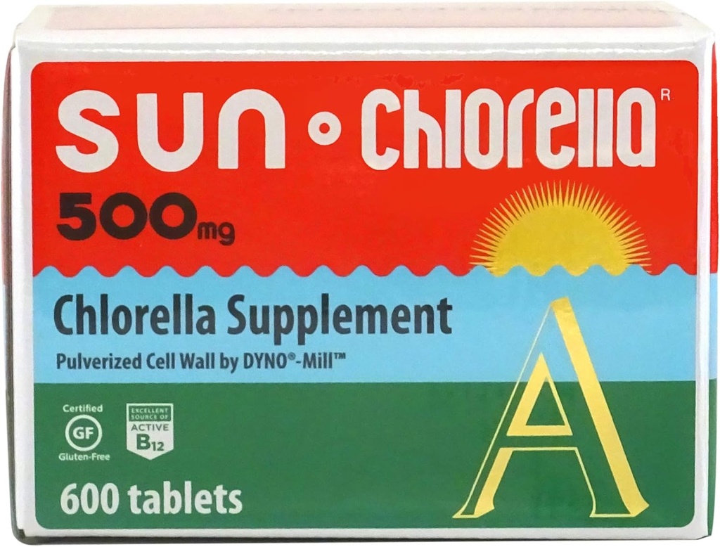 Sun Chlorella Twice Comme Nice Bundle 2ct 500mg Corps entier Wellness Green Algae Superfood Supplément 600 comprimés Plus poudre vert Algae Superfood Supplément 10x6g Packets