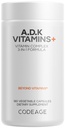 Supplément de vitamine ADK de codage - Vitamine essentielle A, D3 5000 UI, K1 et K2 (MK4 et MK7) - 6 mois - 1 capsule par portion, non-OGM, sans gluten - 180 capsules