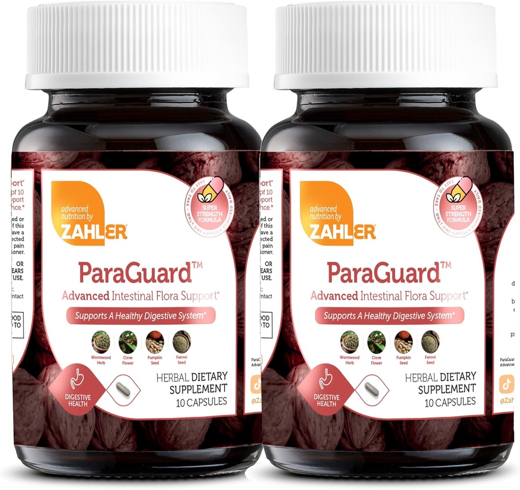 Zahler - ParaGuard Capsules - Gut Health Supplement - Formula has Wormwood, Bulbe d'ail, Graine de citrouille, Clove et plus - Support naturel pour les humains - Certifié Kosher 20 Comte.