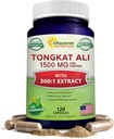 aSquared Nutrition Tongkat Ali 1500mg - 120 Capsules - Longjack (Eurycoma Longifolia) Supplément d'extrait et longues pilules de poudre de racine Jack - Tongkat Ali pour hommes et femmes