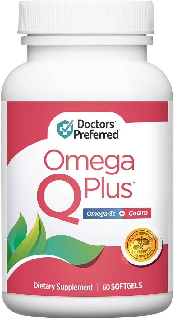 Le supplément Omega Q Plus – Omega-3 et CoQ10 de DOCTORS offre un soutien de santé cardiaque quotidien avec 50 mg de CoQ10 et fournit une puissance antioxydante (60 softgels)