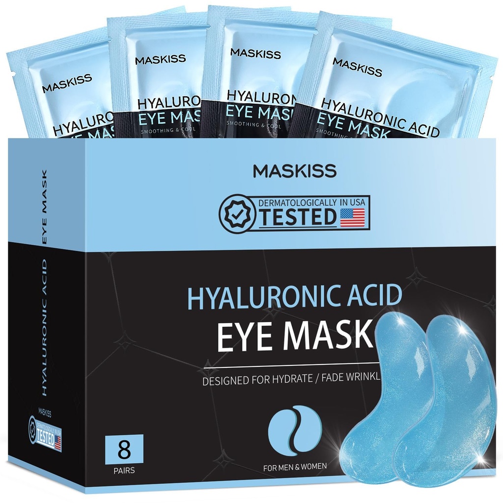 Under Eye Patches (8 paires), Masques pour les yeux d'acide hyaluronique pour les cercles sombres Sacs pour les yeux puffy, Collagen Eye Patches pour les rides et l'hydrate, soins de la peau
