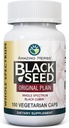 Amazing Herbs Whole Spectrum Black Seed Original Plain, Capsules végétariennes - Sans gluten, sans OGM, Nigella pressée froide Sativa aide à la santé digestive - 100 Comte, 475mg