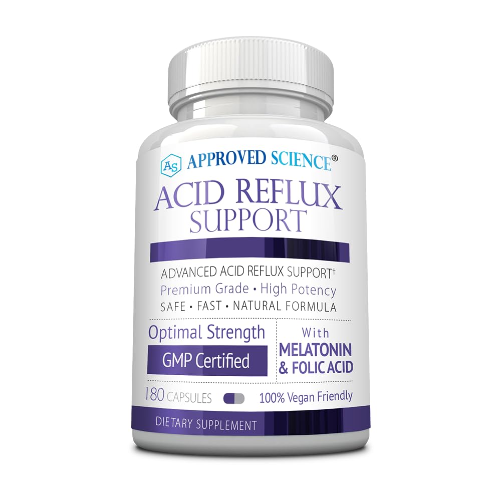 Support de reflux acide Science® approuvé - avec mélatonine, racine de marshmallow, L-Taurine -180 capsules - végétalien