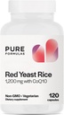 PureFormulas Extra Strength Red Yeast Rice 1200mg avec CoQ10 100mg, sans citrine, sans OGM, sans gluten, 120 capsules (2 mois d'approvisionnement)