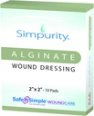 Calcium Alginate Wound Dressing 2" x 2" -Simpureté- Pads individuels épais Antimicrobial Alginate Dressing Fibre Padding Produits de soins médicaux pour les plaies de lit-pressure Leg Ulcer-pied diabétique