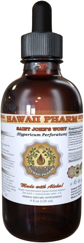 Hawaii Pharm Saint John's Wort (Hypericum Perforatum) Teinture d'extrait liquide 4 Oz (120ml)