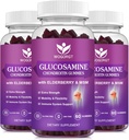 Glucosamine Chondroïtine Gommies avec MSM & Elderberry - 1500mg Glucosamine Chondroïtine Gommies Supplément pour la flexibilité et le soutien immunitaire pour les hommes et les femmes, 60 Gommies (3 Pack)