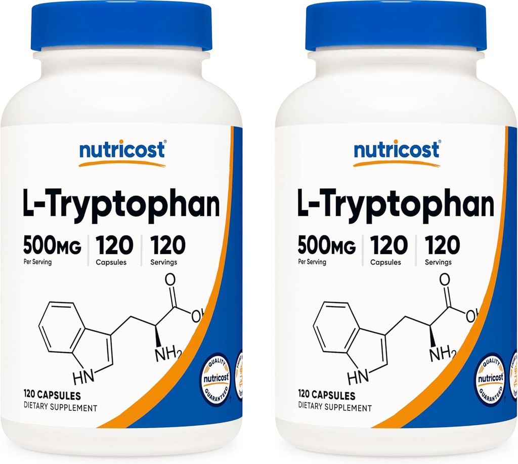 Nutricost L-Tryptophane 500mg, 120 Capsules (2 bouteilles)
