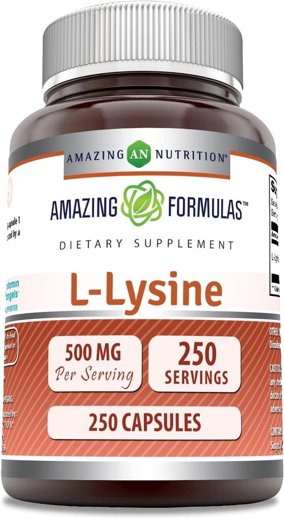 Formules étonnantes L-Lysine 500 Mg Amino Acid Supplement.