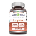 Formules étonnantes L-Lysine 500 Mg Amino Acid Supplement (en anglais seulement) Capsules non-OGM (en anglais seulement)