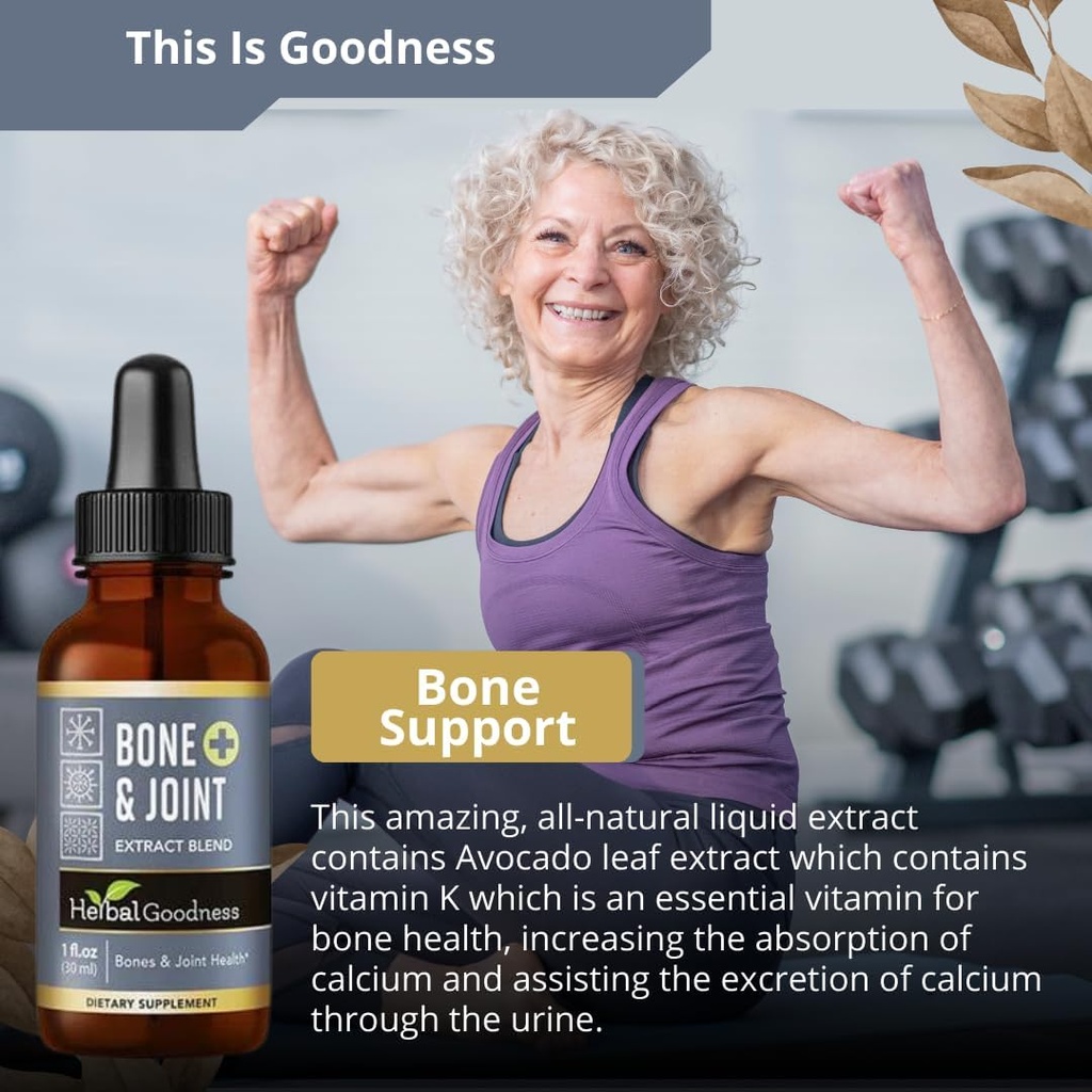 Bonification des herbes Bone et extrait liquide articulaire 1 oz - Bone biologique et tous les articulations santé, soutien musculaire, mal de genou avec le calcium, le magnésium, la glucosamine et la chondroïtine pour les hommes et les femmes -1 btl